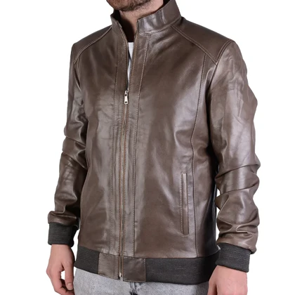 بامبر جکت چرم مردانه