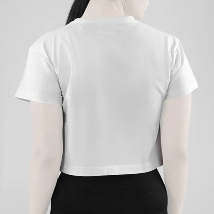 کراپ آستین کوتاه ورزشی زنانه جیم شارک مدل PB-4L1188 سفید