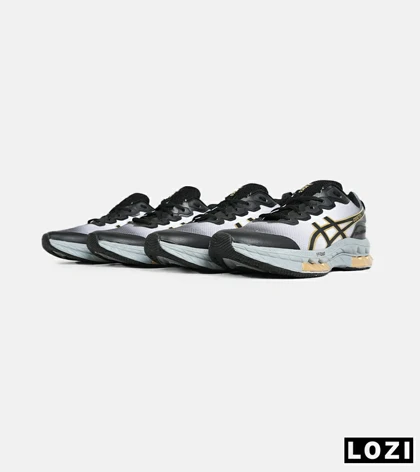 کفش کتانی مردانه مشکی خاکستری طلایی ASICS GORETEX