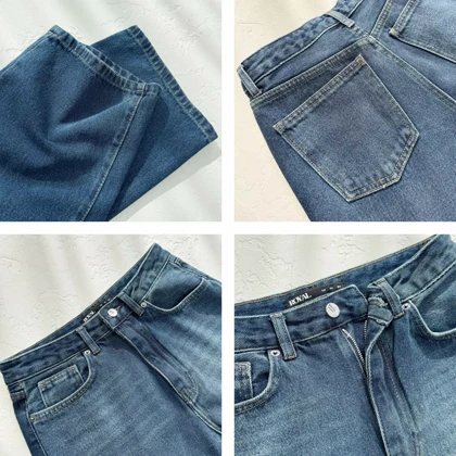 شلوار جین راسته لاین آبی تیره