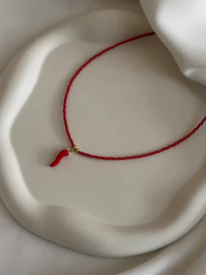 گردنبند تابستانی فلفل ترکیه ای- کد tbf10087 گالری موژان حیدری