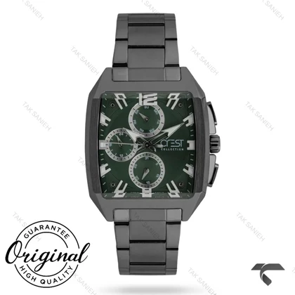 ساعت کرست مردانه 6393-2 مشکی صفحه سبز Crest-11086-G