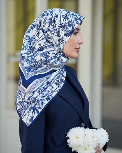 روسری ابریشم توییل دوردستدوز (قواره صد) 30177