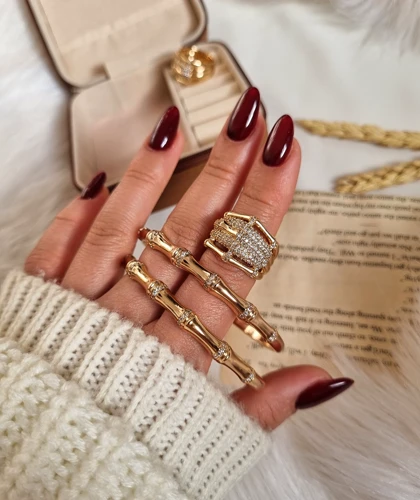 انگشتر بامبو طرح طلا ژوپینگ