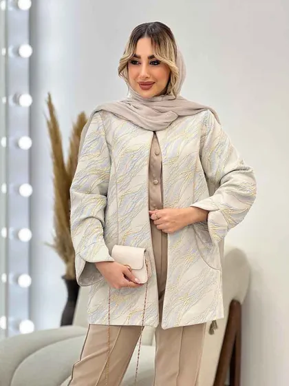 مانتو ژاکارد جلو باز