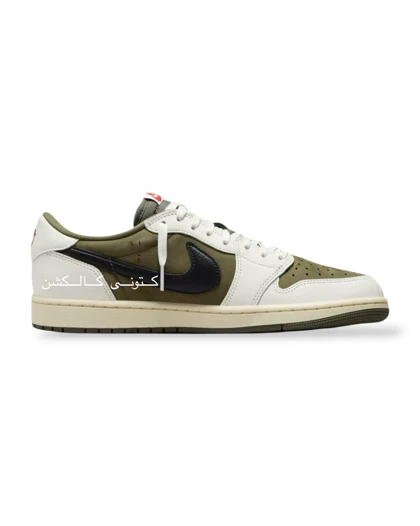کتانی نایک ایر جردن وان لو تراویس اسکات مدیوم الیو Nike Air Jordan 1 Low Travis Scott Medium Olive