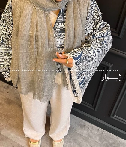 شال نخ لینن نازک و لطیف