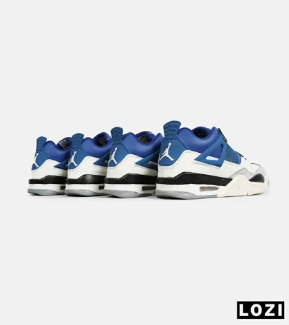 کتانی ساق‌دار زنانه و مردانه آبی سفید Nike air jordan 4 مدل 7116