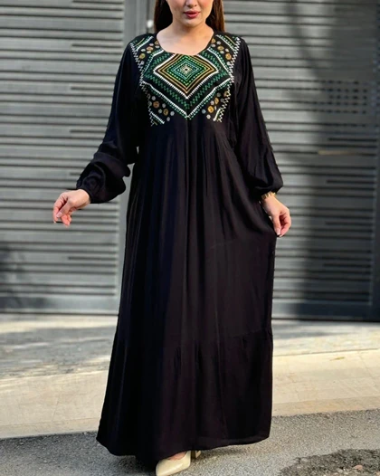 پیراهن نخ آستین کیمونو 6114