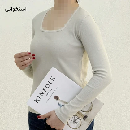 بلوز زنانه یقه خشتی کبریتی | آی بولک