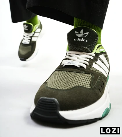 کفش کتانی مردانه سبز سفید ADIDAS torsion