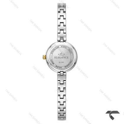 ساعت الگانس زنانه رفرنس EL007 دورنگ طلایی صفحه مشکی Elegance-11491-L