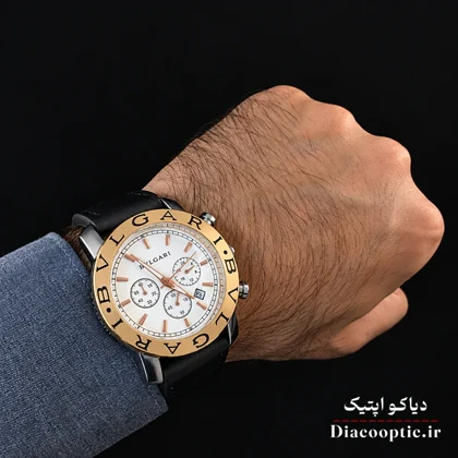 ساعت مچی مردانه سه موتور برند بولگاری مدل DO1346 چرمی