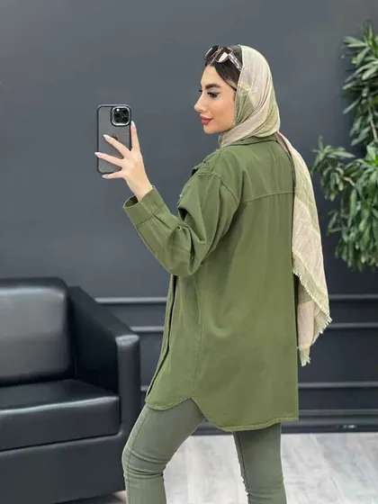 مانتو پرچ دار صدف