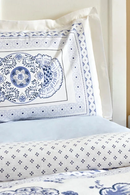 سرویس روتختی دو نفره Karaca Home مدل Amar پنبه - آبی