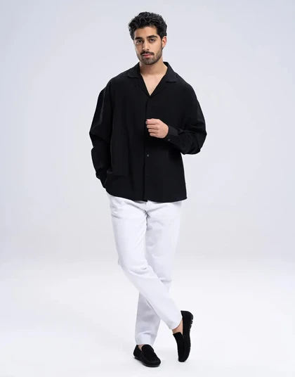 آستین بلند ژاکارد یقه انگلیسی