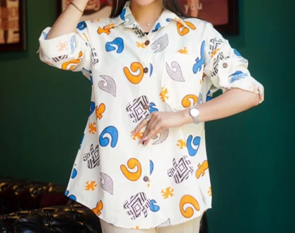 مانتو زنانه لینن طرح دار