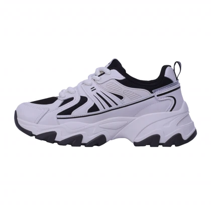 کتانی زنانه مدل بوگاتو_سفید مشکی کد 3640