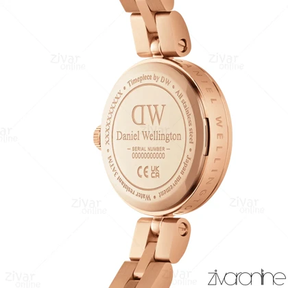 ساعت دنیل ولینگتون زنانه ELAN رزگلد صفحه سفید ایندکس نگین‌دار 105498