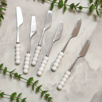 کره خوری دسته مرواریدی سفید / s50