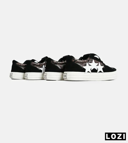 کفش اسنیکرزمشکی قهوه ای سفید Amiri Stars v2