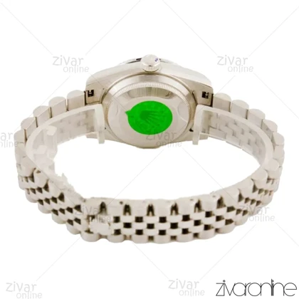 ساعت رولکس دیت جاست زنانه سیلور صفحه سبز نگینی مدیوم 104511