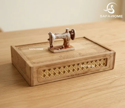 جعبه لوازم خیاطی چوبی طرح مارال