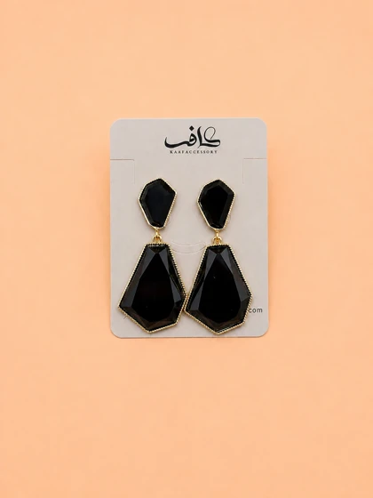 گوشواره مشکی 2 تکه