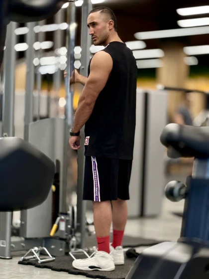 ست رکابی و شلوارک کاپا kappa بسکتبالی بدنسازی مشکی