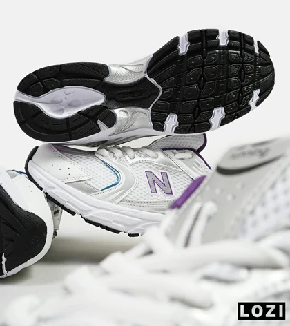 کفش کتانی مردانه و زنانه سفید آبی بنفش NEW BALANCE 530