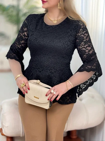 شومیز دانتل شیما 3754