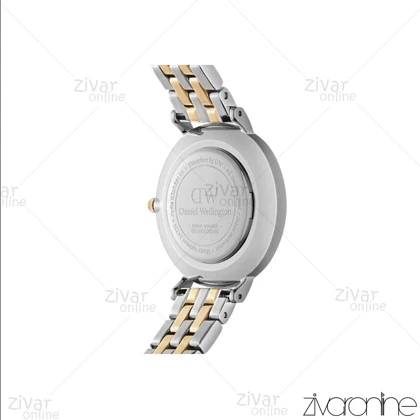 ساعت دنیل ولینگتون زنانه دورنگ طلایی صفحه سفید دور نگین 105416