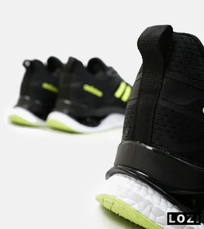 کفش کتانی مردانه مشکی لیمویی Adidas running shoes