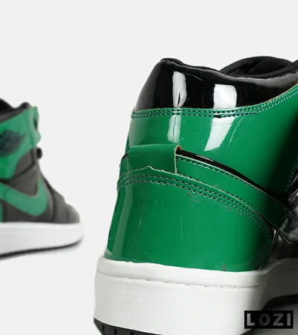 کفش کتانی ساق‌دار مردانه و زنانه مشکی سبز NIKE jordan 1 مدل 6965