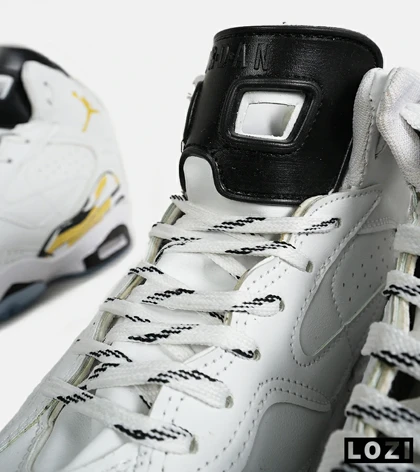 کفش کتانی ساق‌دار مردانه سفید زرد Nike air jordan 5 v02