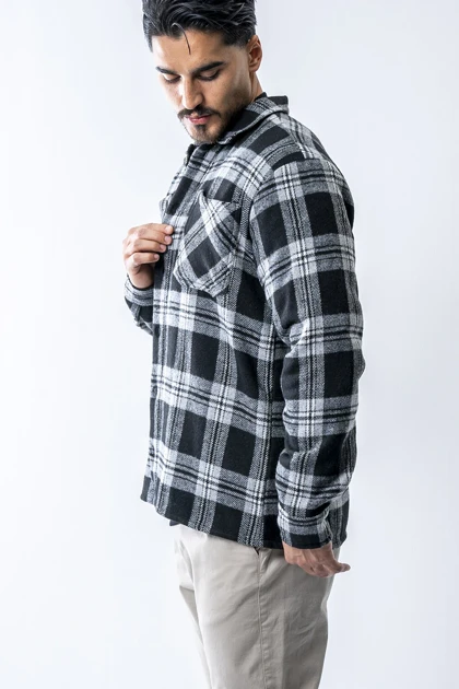 پیراهن آستین بلند پشمی جیب‌دار مردانه