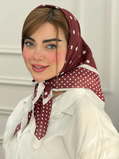 مینی اسکارف نخی خال درشت