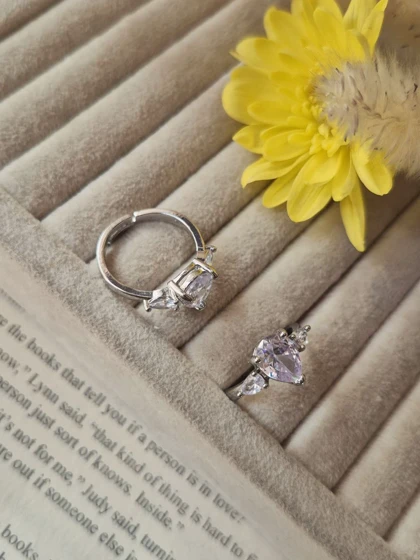 انگشتر جواهری فری سایز اشکی