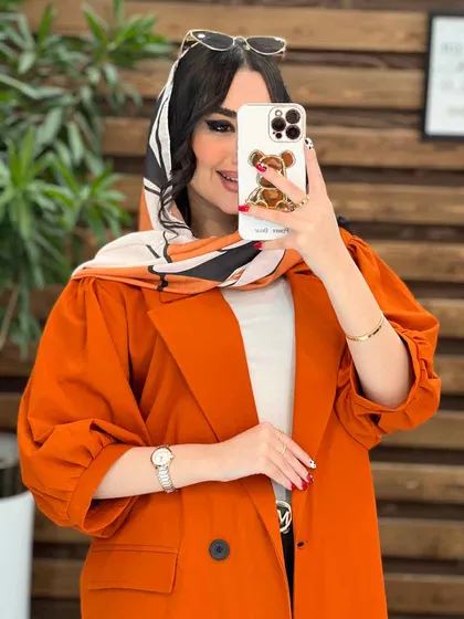 مانتو تک دکمه آسیتن پفی