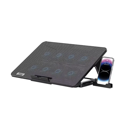 فن خنک کننده لپ تاپ و هولدر موبایل پرودو مدل PORODO 8-FAN ERGONOMIC PDXF5CPBK