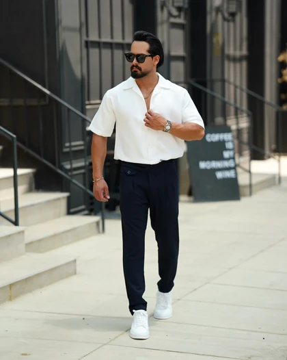 پیراهن پارچه کرپ ضد چروک آستین کوتاه