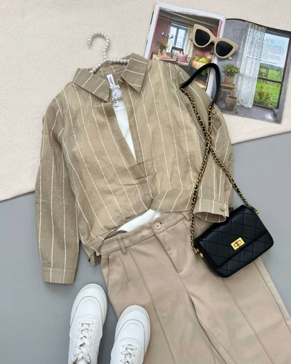 ست تاپ بهمراه شومیز کد 4803