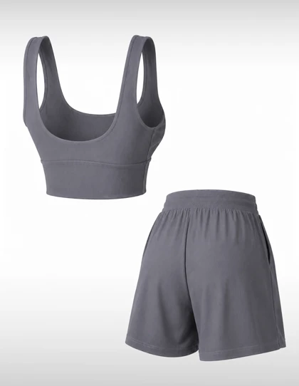 ست نیم‌تنه و شورتک ورزشی زنانه بدون برند Active Charm W