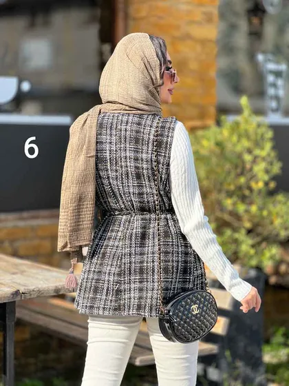ژیله دو جیب پاکتی کمردار