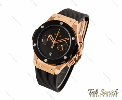 ساعت هابلوت زنانه سه موتوره رزگلد مشکی Hublot-3050-L