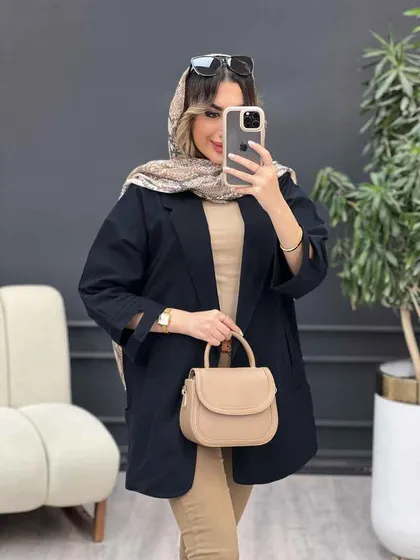 مانتو سر آستین چاک جیب نما
