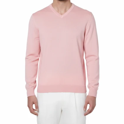 پلیور بافت یقه هفت صورتی مردانه