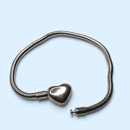 دستبند پایه پاندورا مدل قلب استیل رنگ ثابت