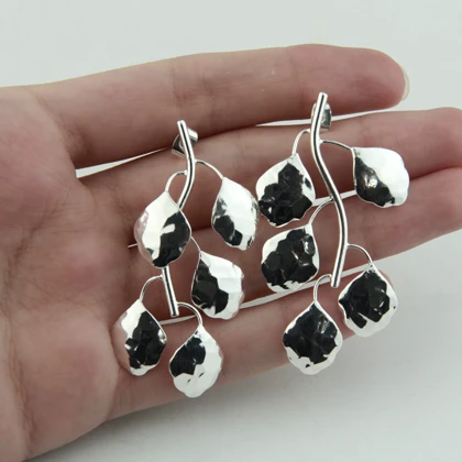 گوشواره زنانه آبکاری نقره