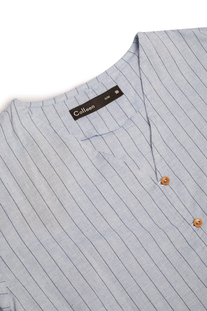 شومیز لینن جلو گره دار - 3174